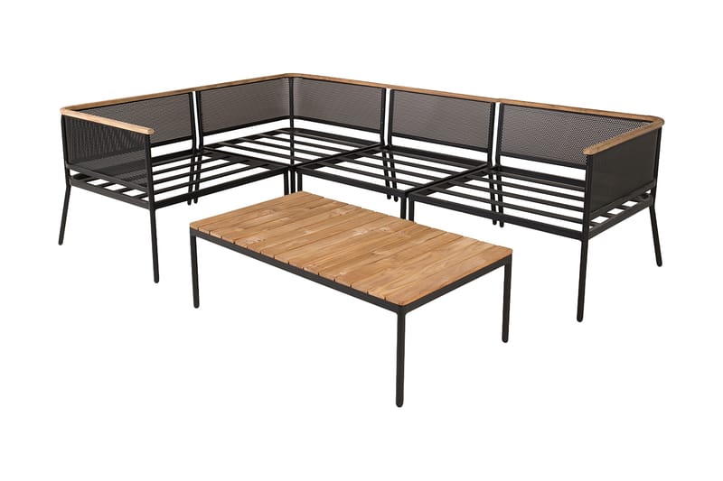 Nettan HörnLoungegrupp Utomhus med Dynor - Svart - Utemöbler - Loungemöbler - Loungegrupp & Loungeset