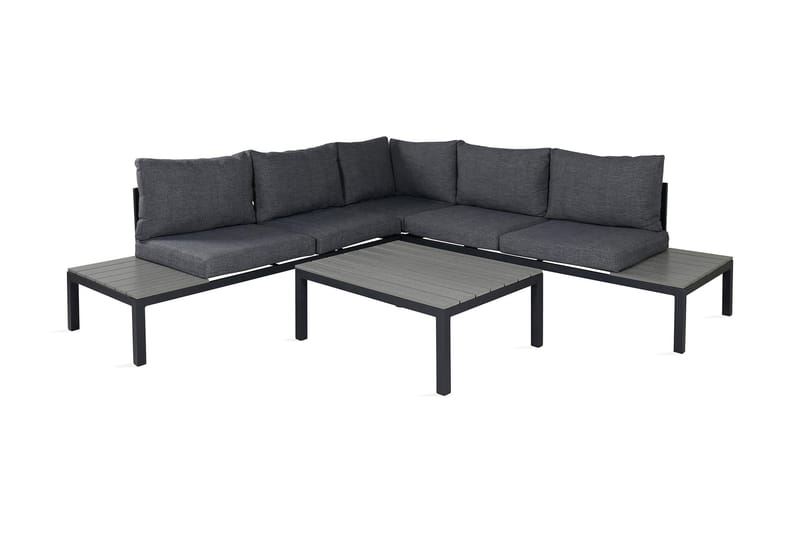 Odense Loungegrupp Utomhus med Dynor - Svart - Utemöbler - Loungemöbler - Loungegrupp & Loungeset