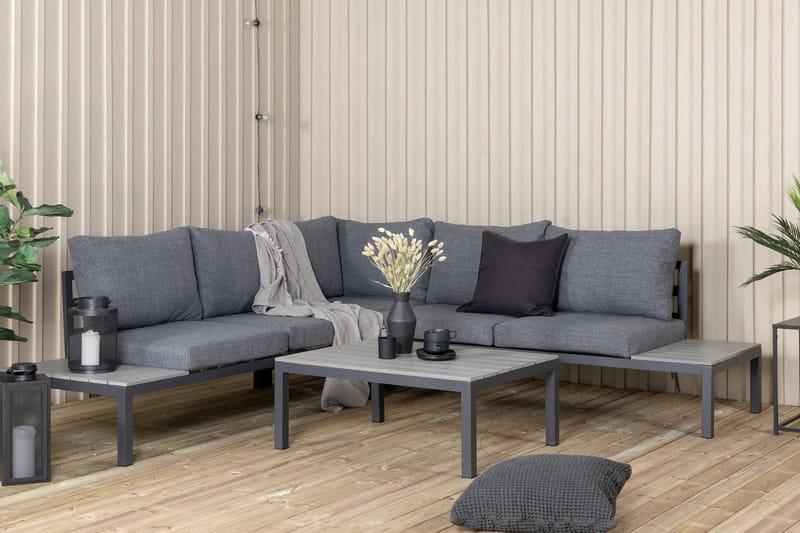 Odense Loungegrupp Utomhus med Dynor - Svart - Utemöbler - Loungemöbler - Loungegrupp & Loungeset