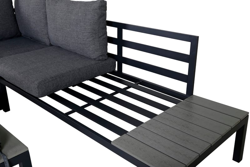 Odense Loungegrupp Utomhus med Dynor - Svart - Utemöbler - Loungemöbler - Loungegrupp & Loungeset