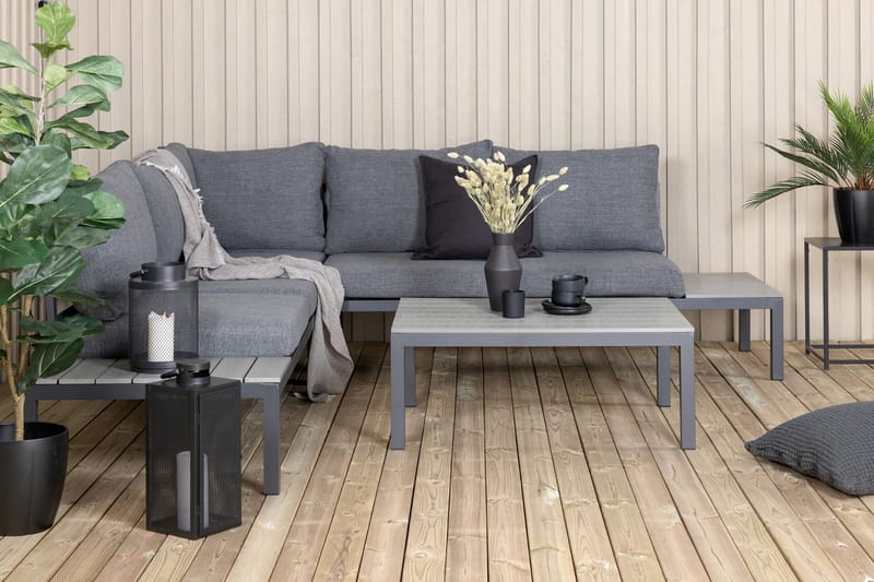 Odense Loungegrupp Utomhus med Dynor - Svart - Utemöbler - Loungemöbler - Loungegrupp & Loungeset