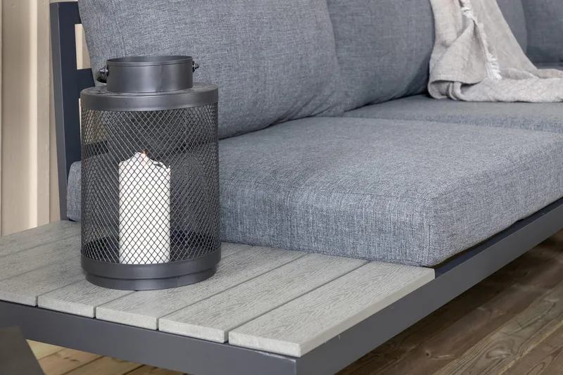 Odense Loungegrupp Utomhus med Dynor - Svart - Utemöbler - Loungemöbler - Loungegrupp & Loungeset