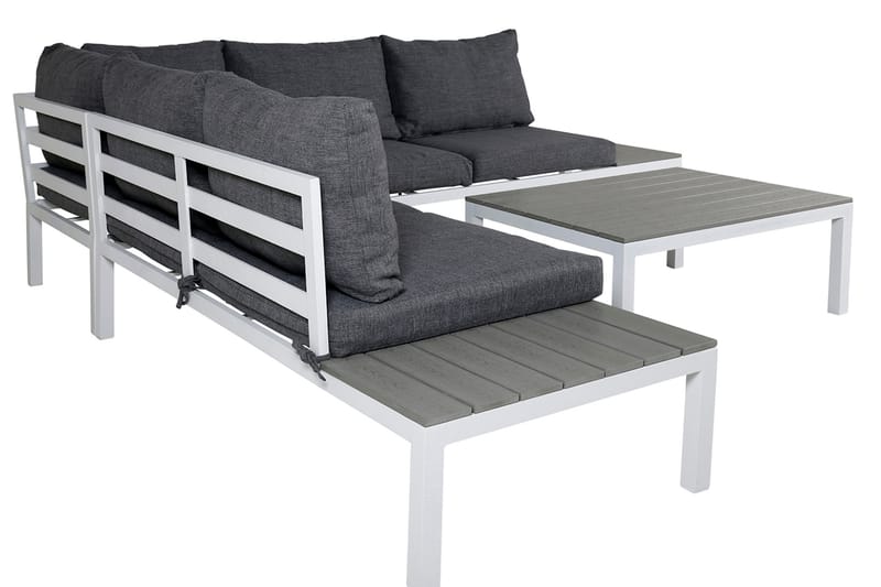 Odense Loungegrupp Utomhus med Dynor - Vit - Utemöbler - Loungemöbler - Loungegrupp & Loungeset