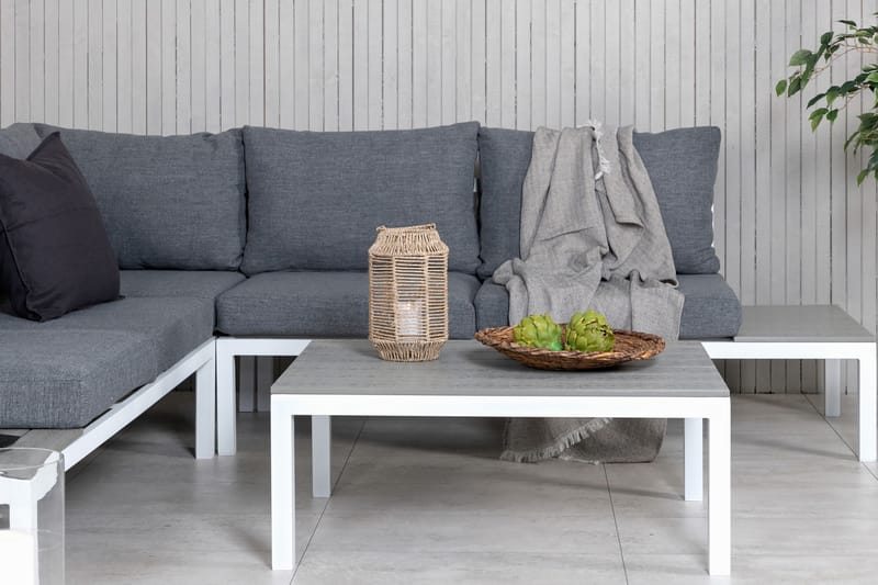 Odense Loungegrupp Utomhus med Dynor - Vit - Utemöbler - Loungemöbler - Loungegrupp & Loungeset