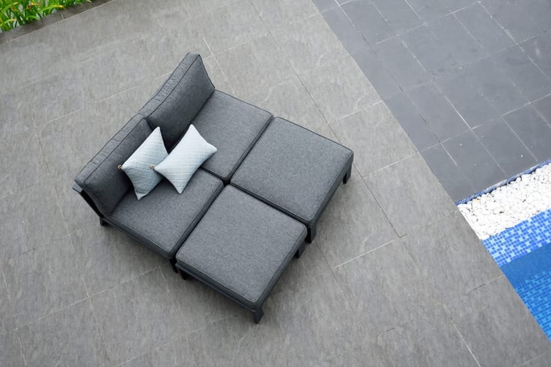 Palau Fåtölj med Fotpall - Grå - Utemöbler - Loungemöbler - Loungestol utomhus