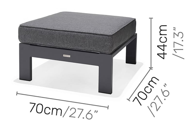 Palau Fåtölj med Fotpall - Grå - Utemöbler - Loungemöbler - Loungestol utomhus