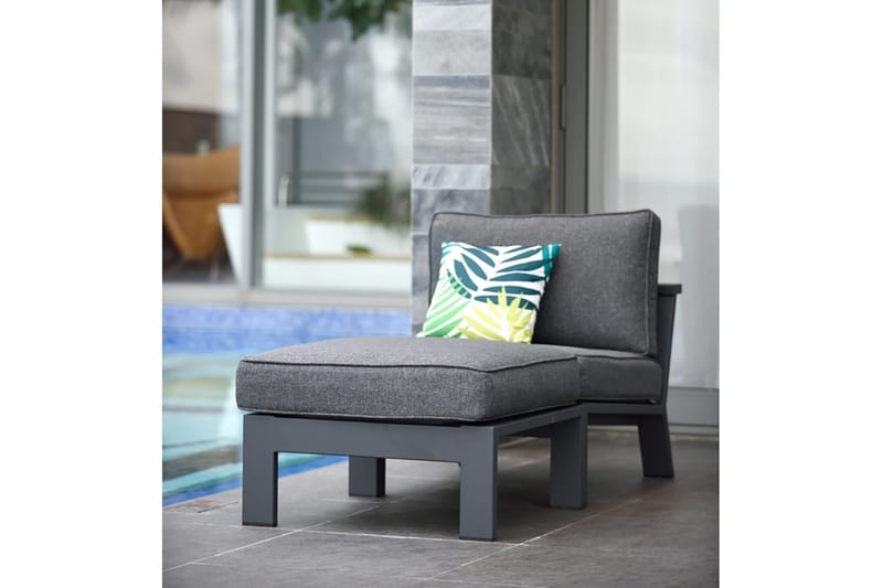 Palau Fåtölj med Fotpall - Grå - Utemöbler - Loungemöbler - Loungestol utomhus