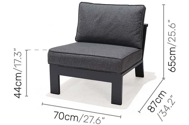 Palau Fåtölj med Fotpall - Grå - Utemöbler - Loungemöbler - Loungestol utomhus