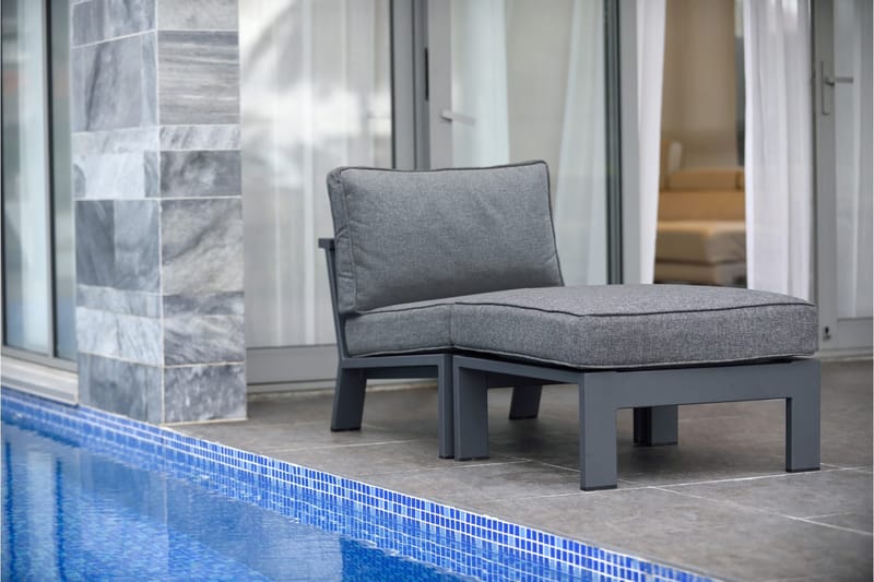 Palau Fåtölj med Fotpall - Grå - Utemöbler - Loungemöbler - Loungestol utomhus