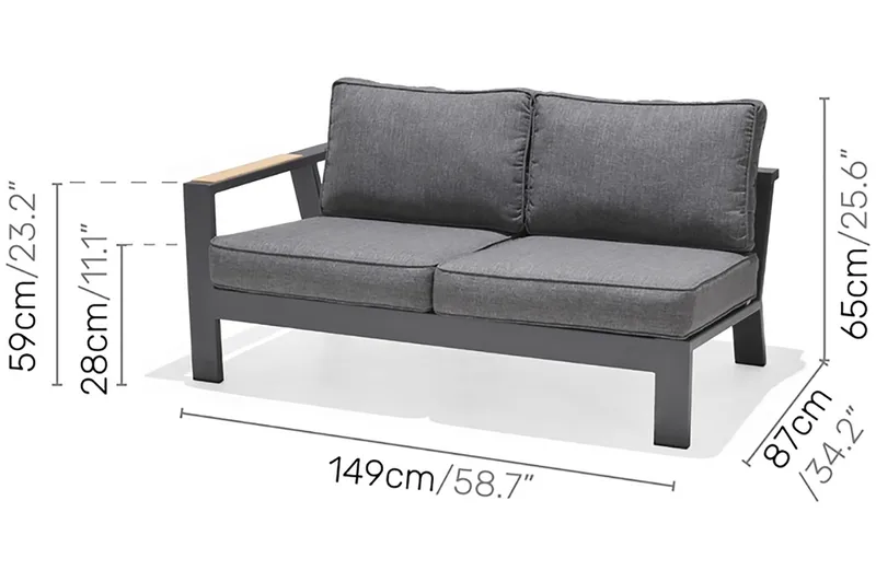 Palau Loungegrupp Utomhus 5-sits - Trä/Grå - Trädgård & spabad - Utemiljö - Altan & terrass - Altanmöbler