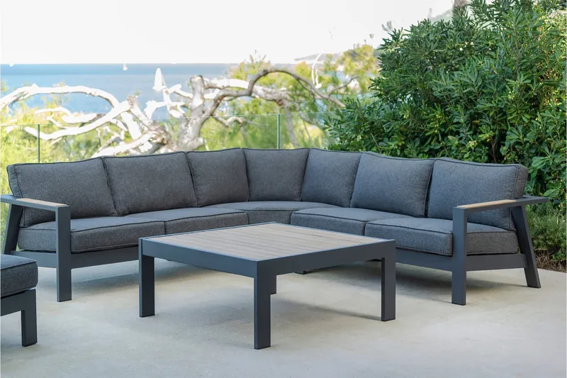 Palau Loungegrupp Utomhus 5-sits - Trä/Grå - Trädgård & spabad - Utemiljö - Altan & terrass - Altanmöbler