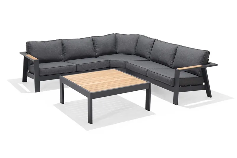 Palau Loungegrupp Utomhus 5-sits, Trä/Grå