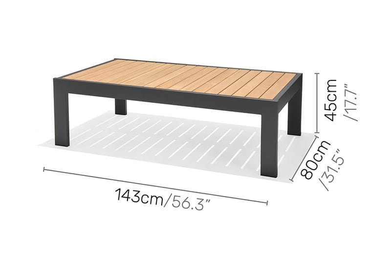 Palau Loungegrupp Utomhus 6-sits - Trä/Grå - Trädgård & spabad - Utemiljö - Altan & terrass - Altanmöbler