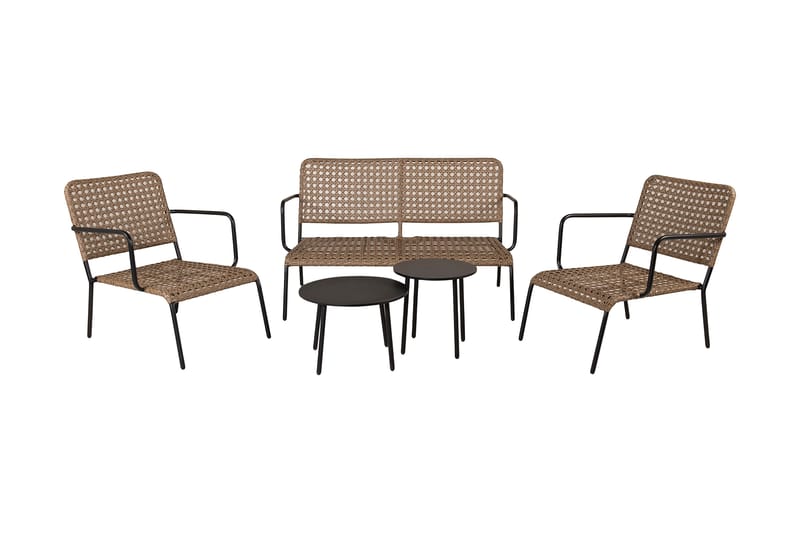 Paola Loungegrupp Utomhus med Dynor - Svart - Utemöbler - Loungemöbler - Loungegrupp & Loungeset