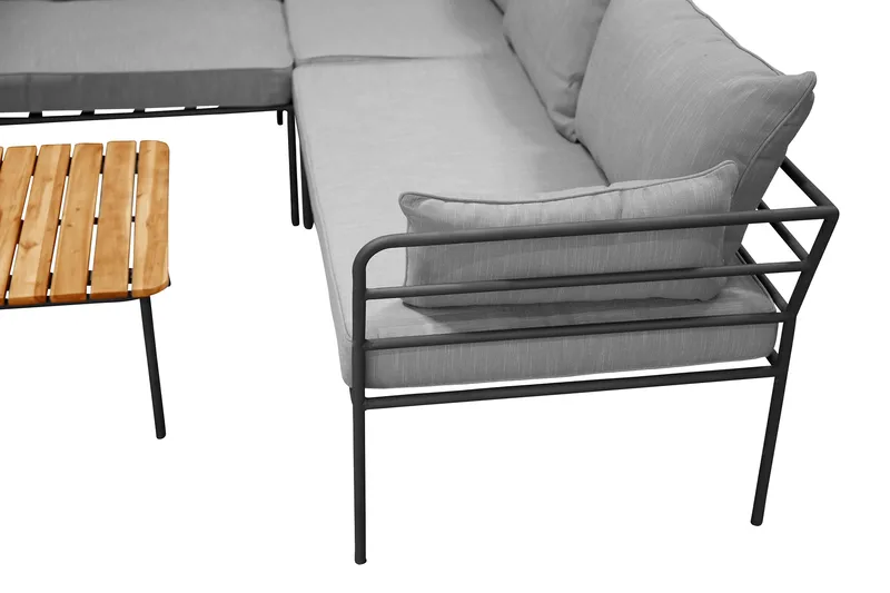 Penh Hörnsoffa Utomhus - Svart/Natur - Utemöbler - Loungemöbler - Loungegrupp & Loungeset