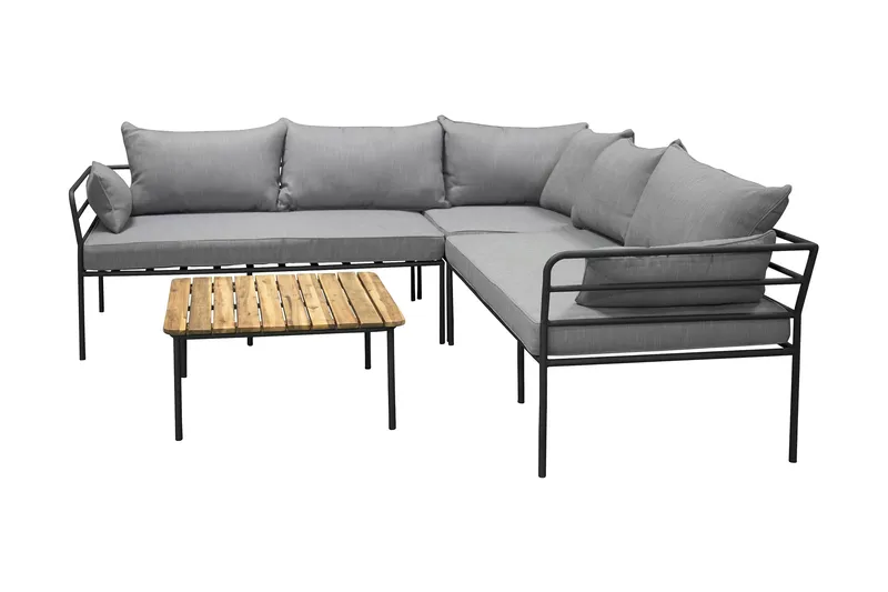 Penh Hörnsoffa Utomhus - Svart/Natur - Utemöbler - Loungemöbler - Loungegrupp & Loungeset