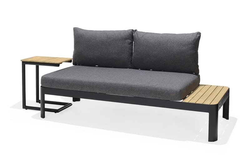 Portals Loungegrupp Utomhus 2-sits - Teak/Svart - Trädgård & spabad - Utemiljö - Altan & terrass - Altanmöbler