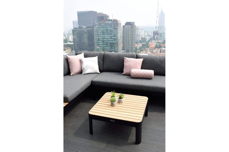 Portals Loungegrupp Utomhus 4-sits - Teak/Svart - Trädgård & spabad - Utemiljö - Altan & terrass - Altanmöbler