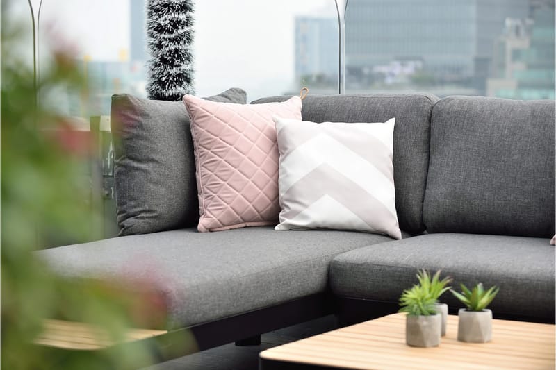 Portals Loungegrupp Utomhus 4-sits - Teak/Svart - Trädgård & spabad - Utemiljö - Altan & terrass - Altanmöbler