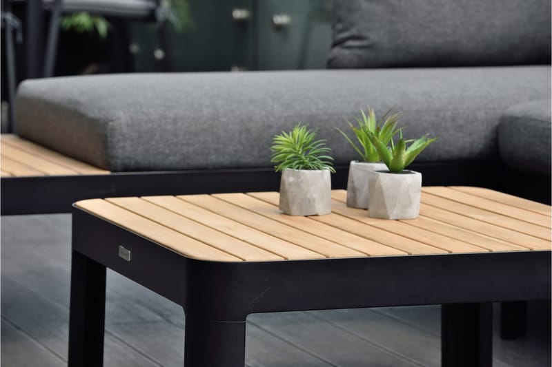 Portals Loungegrupp Utomhus 4-sits - Teak/Svart - Trädgård & spabad - Utemiljö - Altan & terrass - Altanmöbler