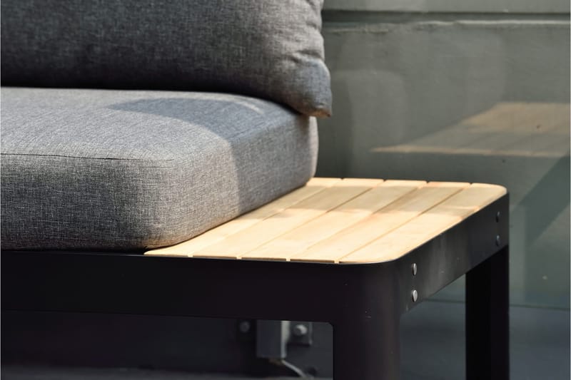 Portals Loungegrupp Utomhus 4-sits - Teak/Svart - Trädgård & spabad - Utemiljö - Altan & terrass - Altanmöbler