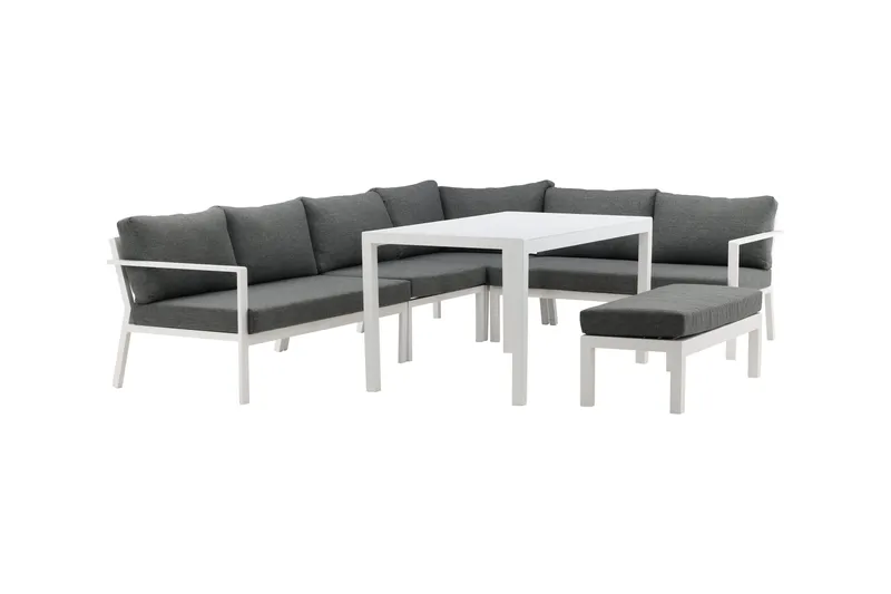 Ramos Hörnsoffa Utomhus - Vit/Grå - Utemöbler - Loungemöbler - Loungegrupp & Loungeset
