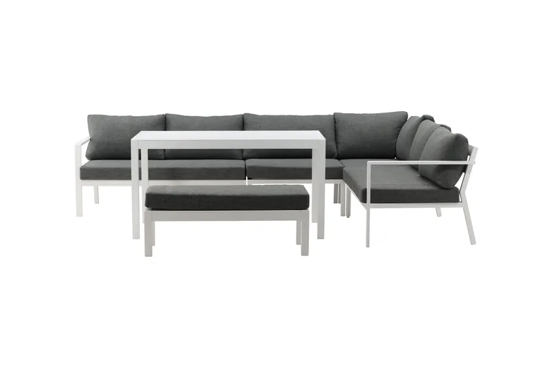 Ramos Hörnsoffa Utomhus - Vit/Grå - Utemöbler - Loungemöbler - Loungegrupp & Loungeset