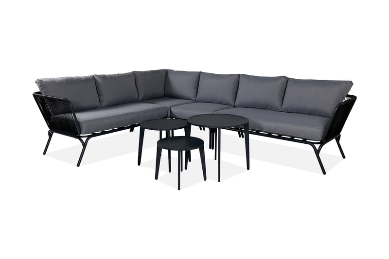 Roxo HörnLoungegrupp Utomhus med Dynor - Svart - Utemöbler - Loungemöbler - Loungegrupp & Loungeset