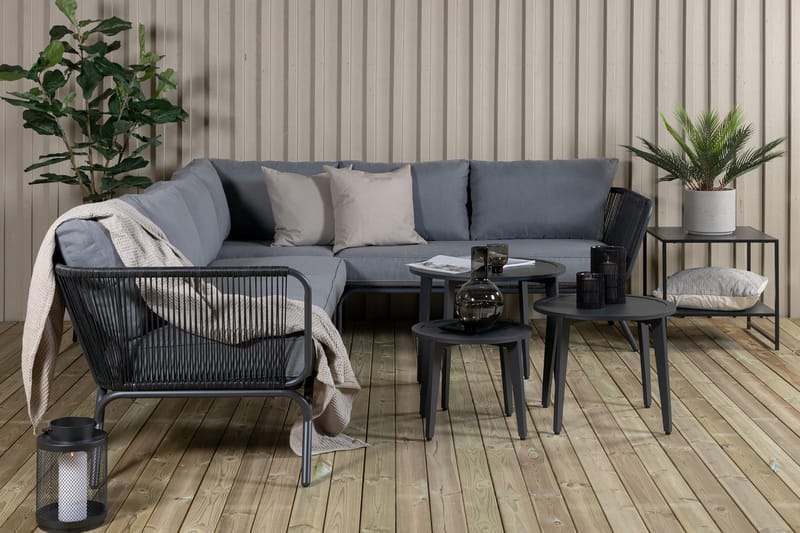 Roxo HörnLoungegrupp Utomhus med Dynor - Svart - Utemöbler - Loungemöbler - Loungegrupp & Loungeset