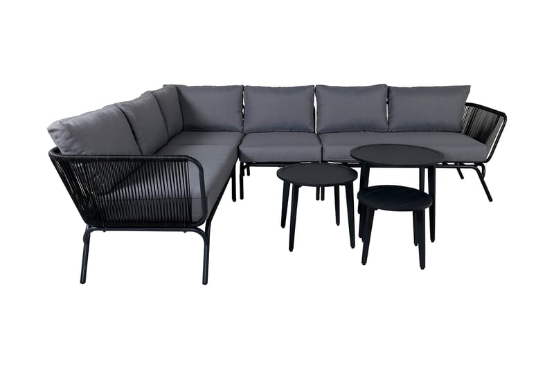 Roxo HörnLoungegrupp Utomhus med Dynor - Svart - Utemöbler - Loungemöbler - Loungegrupp & Loungeset