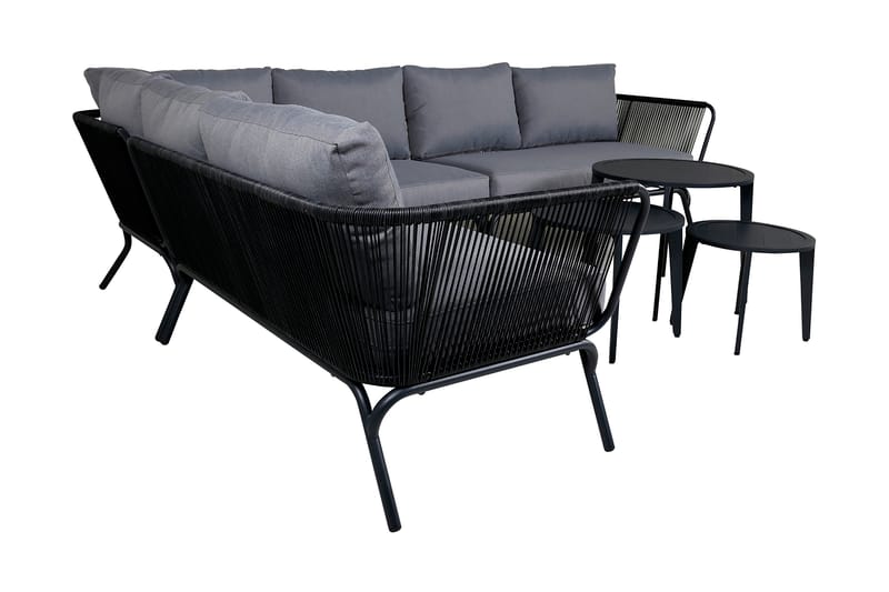 Roxo HörnLoungegrupp Utomhus med Dynor - Svart - Utemöbler - Loungemöbler - Loungegrupp & Loungeset