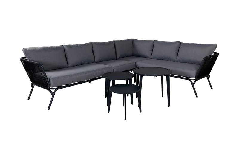 Roxo HörnLoungegrupp Utomhus med Dynor - Svart - Utemöbler - Loungemöbler - Loungegrupp & Loungeset