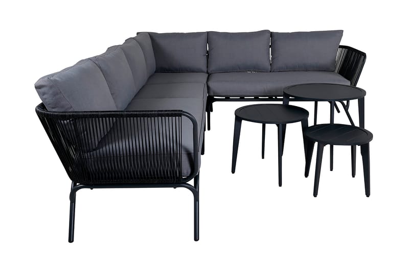 Roxo HörnLoungegrupp Utomhus med Dynor - Svart - Utemöbler - Loungemöbler - Loungegrupp & Loungeset