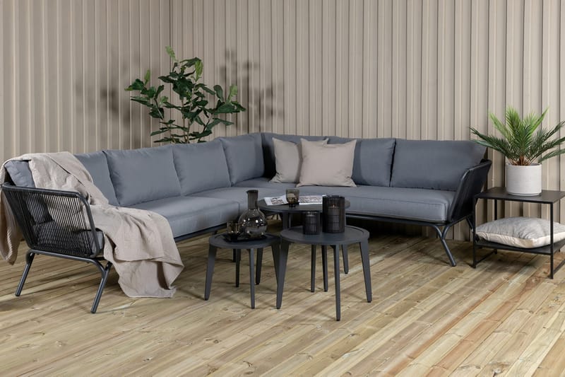 Roxo HörnLoungegrupp Utomhus med Dynor - Svart - Utemöbler - Loungemöbler - Loungegrupp & Loungeset
