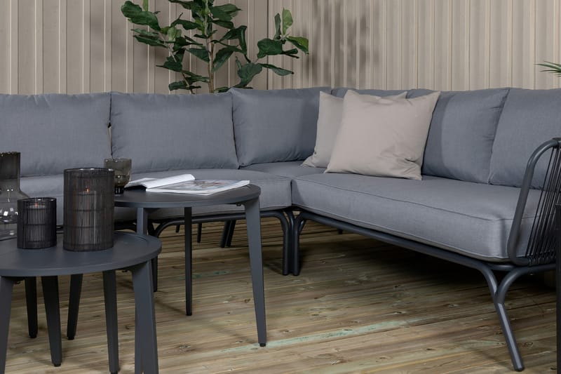Roxo HörnLoungegrupp Utomhus med Dynor - Svart - Utemöbler - Loungemöbler - Loungegrupp & Loungeset