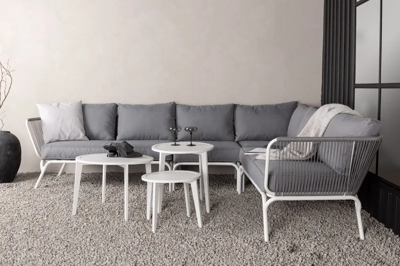 Roxo Hörnsoffa Vit - Venture Home - Utemöbler - Loungemöbler - Loungegrupp & Loungeset