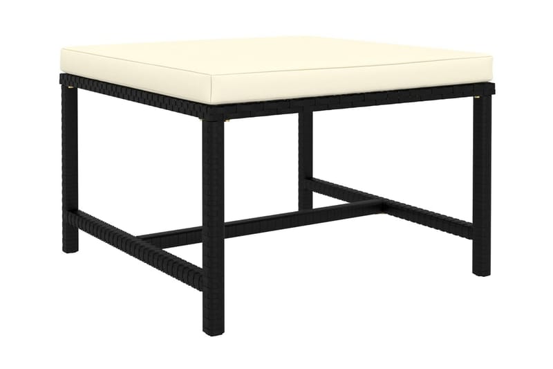 Soffgrupp Utomhus för trädgård med dynor 3 delar svart konstrotting - Svart - Utemöbler - Loungemöbler - Loungegrupp & Loungeset