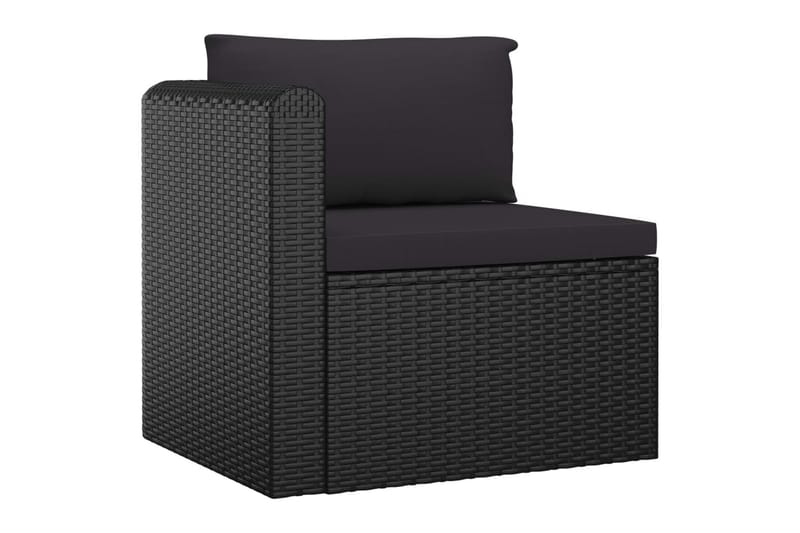 Soffgrupp Utomhus för trädgård med dynor 4 delar konstrotting svart - Svart - Utemöbler - Loungemöbler - Loungegrupp & Loungeset