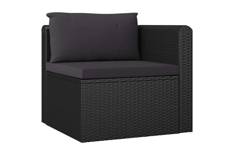 Soffgrupp Utomhus för trädgård med dynor 4 delar konstrotting svart - Svart - Utemöbler - Loungemöbler - Loungegrupp & Loungeset