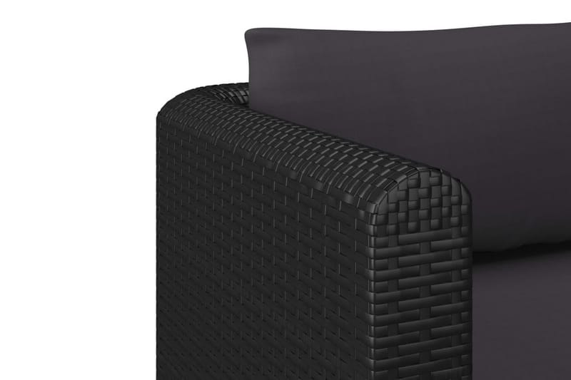 Soffgrupp Utomhus för trädgård med dynor 4 delar konstrotting svart - Svart - Utemöbler - Loungemöbler - Loungegrupp & Loungeset