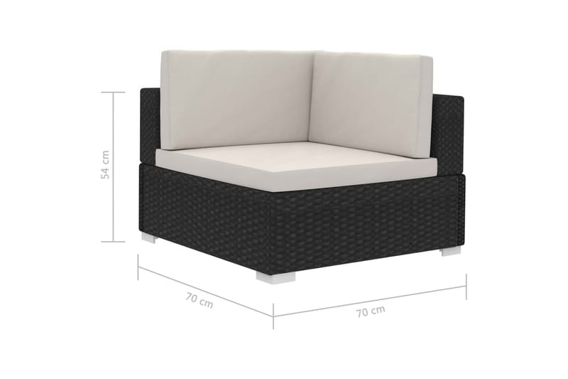 Soffgrupp Utomhus för trädgård med dynor 4 delar konstrotting svart - Svart - Utemöbler - Loungemöbler - Loungegrupp & Loungeset