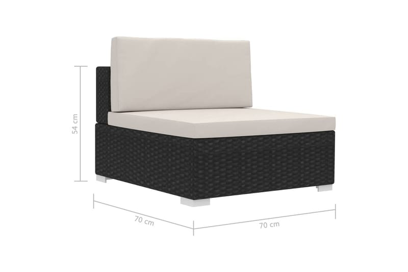 Soffgrupp Utomhus för trädgård med dynor 4 delar konstrotting svart - Svart - Utemöbler - Loungemöbler - Loungegrupp & Loungeset