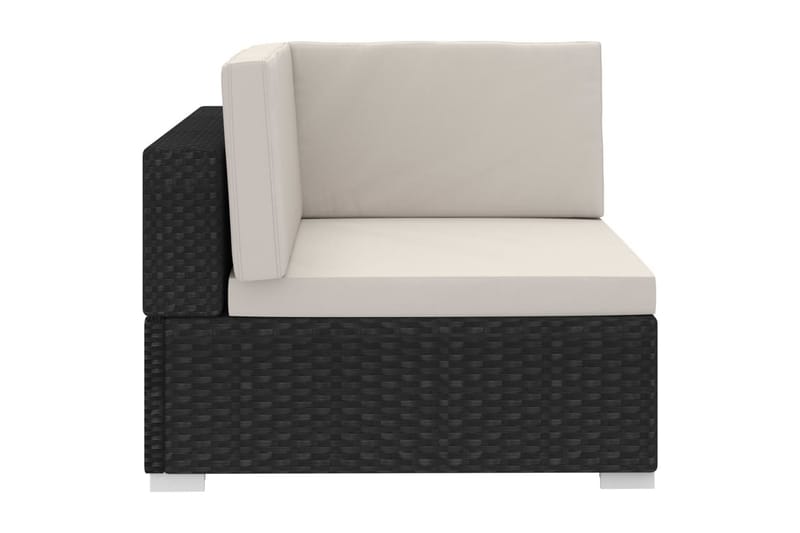 Soffgrupp Utomhus för trädgård med dynor 4 delar konstrotting svart - Svart - Utemöbler - Loungemöbler - Loungegrupp & Loungeset