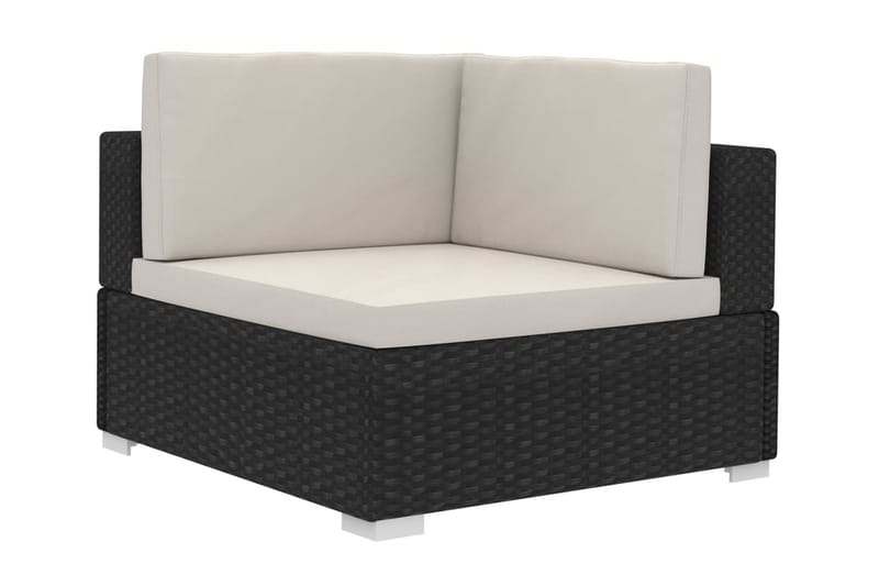 Soffgrupp Utomhus för trädgård med dynor 4 delar konstrotting svart - Svart - Utemöbler - Loungemöbler - Loungegrupp & Loungeset