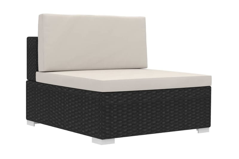 Soffgrupp Utomhus för trädgård med dynor 4 delar konstrotting svart - Svart - Utemöbler - Loungemöbler - Loungegrupp & Loungeset