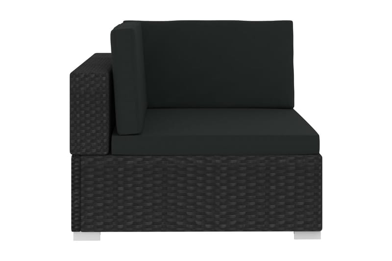 Soffgrupp Utomhus för trädgård med dynor 4 delar konstrotting - Svart - Utemöbler - Loungemöbler - Loungegrupp & Loungeset