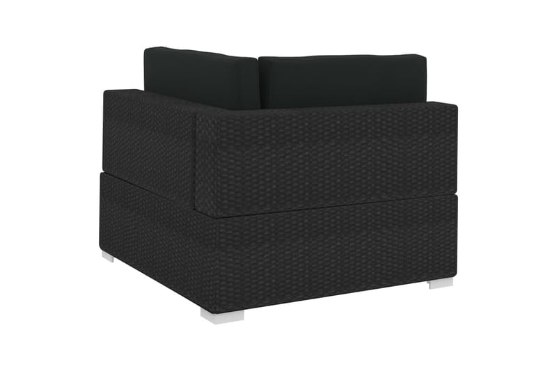 Soffgrupp Utomhus för trädgård med dynor 4 delar konstrotting - Svart - Utemöbler - Loungemöbler - Loungegrupp & Loungeset