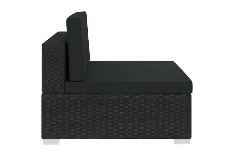 Soffgrupp Utomhus för trädgård med dynor 4 delar konstrotting - Svart - Utemöbler - Loungemöbler - Loungegrupp & Loungeset