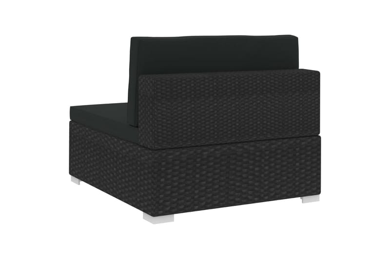 Soffgrupp Utomhus för trädgård med dynor 4 delar konstrotting - Svart - Utemöbler - Loungemöbler - Loungegrupp & Loungeset