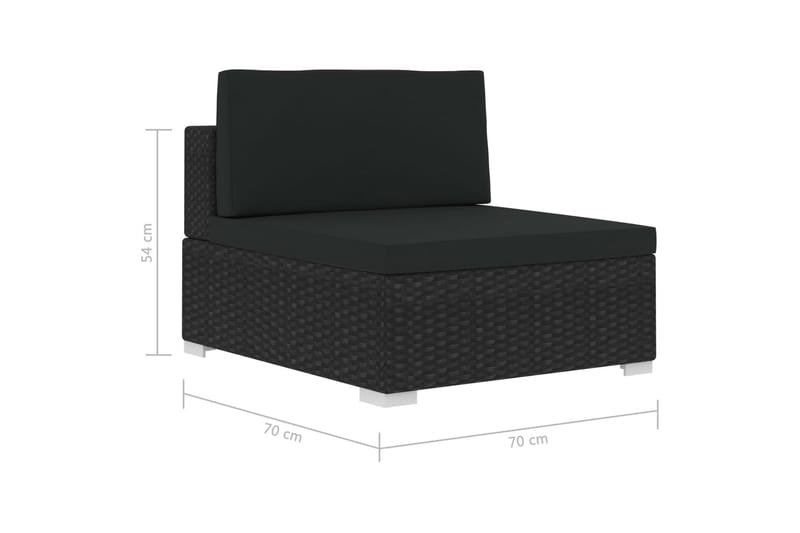 Soffgrupp Utomhus för trädgård med dynor 4 delar konstrotting - Svart - Utemöbler - Loungemöbler - Loungegrupp & Loungeset